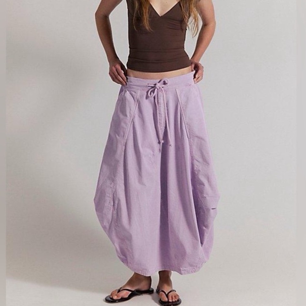 Free People Willow Poplin Parachute Skirt Blush Lilac XS New With Tags